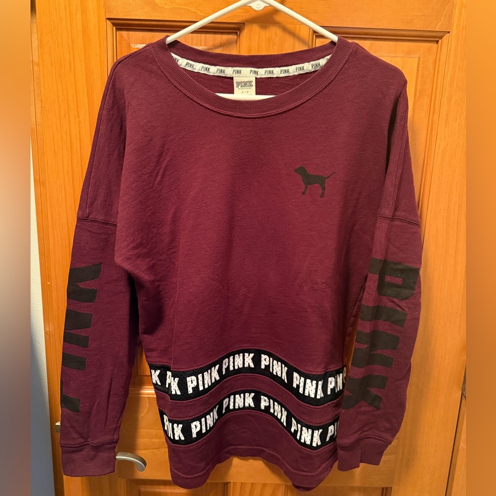 Victoria’s Secret PINK Burgundy Crewneck (Size S)